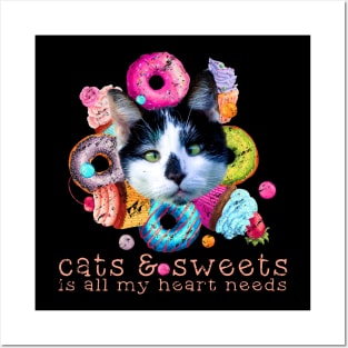 Cats and Sweets is all I Need Posters and Art